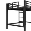 TUYOHW Metal Loft Bunk Bed with Dual Ladders & Guardrails,Multiple Sizes Loft Bed Frame with Open Under-Bed Space for Dorms,Bedrooms,Black - 4 of 4