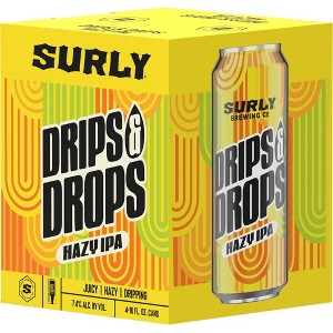 Surly Brewing Drips and Drops Hazy IPA - 4pk/16 fl oz Cans - 1 of 3