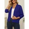 Women's 3/4 Sleeve Cropped Cardigan Sweater Open Front Short Shrugs Cardigans Lightweight Sweaters - 2 of 4