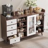 Jojoka Buffet Cabinet with Storage,Modern Coffee Bar Station with Adjustable Shelves,Glass Door Design - 4 of 4
