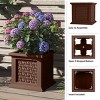 Rattan Style Outdoor Planter Box 14.65in Decorative Flower Pot - 3 of 4