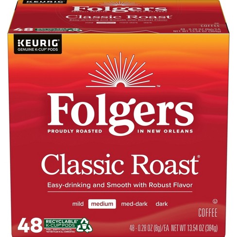 Folgers Classic Medium Roast Coffee Pods - 48ct : Target