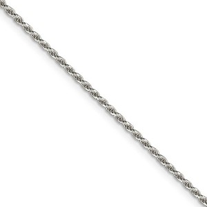 Black Bow Jewelry 1.7mm, Sterling Silver Diamond Cut Solid Rope Chain Necklace - 1 of 4