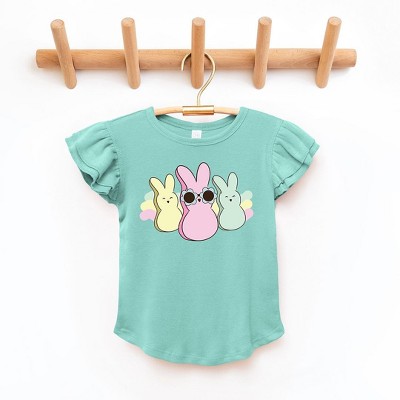 The Juniper Shop Chillin With My Peeps Sunglasses Toddler Flutter Sleeve Tee