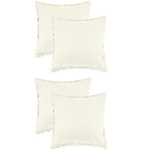 Unique Bargains 4 Pcs Cotton Decorative Throw Pillow Cover with Tassel Trim for Farmhouse Sofa Couch Bed - 1 of 4