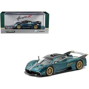 Pagani Huayra R Turquoise Carbon Fiber with Gold Wheels "Global64" Series 1/64 Diecast Model by Tarmac Works - 1 of 4