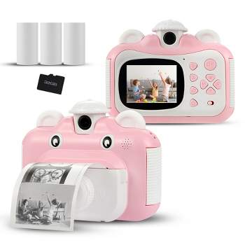 Dartwood Digital Kids Printing Camera - 1080p Video, 2.4" Display, 32GB Micro-SD Card - Toy Camera for Kids (Pink, 1 Pack)
