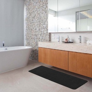 Evideco French Home Goods Ultra-Soft Microfiber Bath Mat Runner - Non-Slip, Machine Washable - Perfect for Double Sinks & Bathrooms - 1 of 4