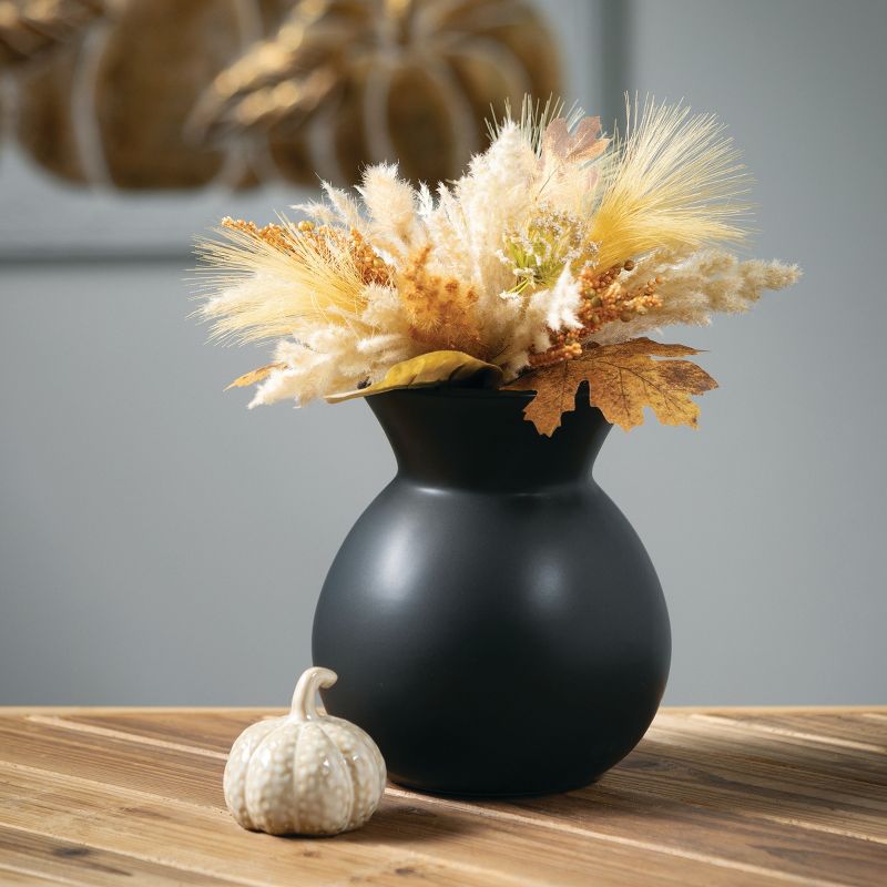 Sullivans Matte Black Hourglass Vase; 8.25" Tall, 5 of 8
