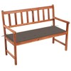 vidaXL Outdoor Patio Bench Wooden Garden Bench with Cushion Solid Wood Acacia - Taupe 47.2" x 19.7" x 1.6" - 2 of 4