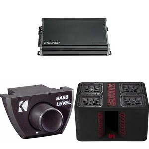 Kicker 47QL7R122 12-Inch (30cm) Loaded Ported Quad Box, 2-Ohm w/ CXA1200.1 Amp & Bass Knob Bundle - 1 of 4