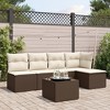vidaXL Garden Sofa Set Brown PE rattan 6-Piece Set Modular - 2 of 4