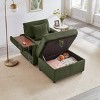 Corduroy Sofa with Storage Ottoman and USB Port, Storage Sofa with Adjustable Armrest and Cup Holder,Modern Living Room Accent Sofa-Koiai - 3 of 4