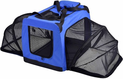 Pet Life Hounda Accordion Metal Framed Soft Collapsible DualSided Expandable Pet Crate