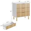 Modern 3 Drawer Dresser for Bedroom with Gold Handle and Large Drawer, Wood Double Chest of Drawers and Storage Organizer - 2 of 4