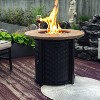 30inch Round Fire Pit Table Propane Fire Table with Lava Rocks - 2 of 4