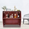 YIYIBYUS Portable Event Bar Portable Bar Cabinet with Top and Middle Shelves, Brown - 2 of 4