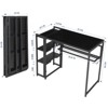 35" Folding Computer Desk, Home Office Desk with Storage Shelf, Space Saving Writing Sturdy Table for Home Office Bedroom, No Assembly - 2 of 4