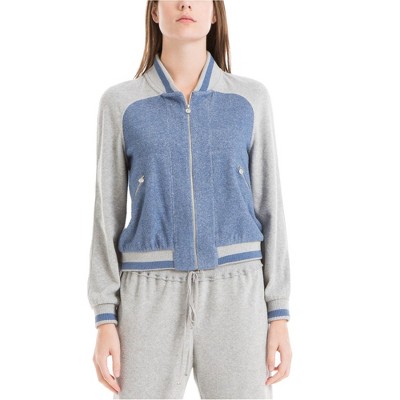 Max Studio London Womens Colorblocked Bomber Jacket