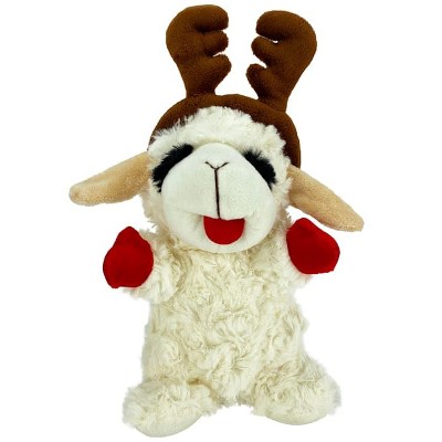 Multipet Wrinkleez Lamb Chop Dog Toy with Antlers, Large