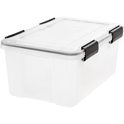 IRIS USA WeatherPro™ Storage Container Box Bin with Seal Latching Lid, Clear