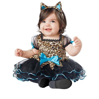 HalloweenCostumes.com 3/6mo  Girl  Lovable Leopard Infant Costume, Black/Brown/Blue