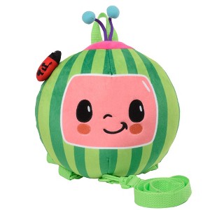 Cocomelon Plush Watermelon Toddler Backpack with Detachable Safety Leash, Anti-Lost Safety Harness 10â€ Bag for Kids - 1 of 4