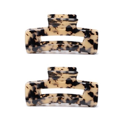 LA Glam Co. Everyday 4" Claw Clips - All Hair - 2-Pack - Gloss Tortoise