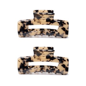 LA Glam Co. Everyday 4" Claw Clips - All Hair - 2-Pack - Gloss Tortoise - 1 of 1