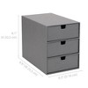 Bigso Ingrid 3-Drawer Fiberboard Desk Organizer | Stackable Desktop Storage for Office Supplies - 3 of 4