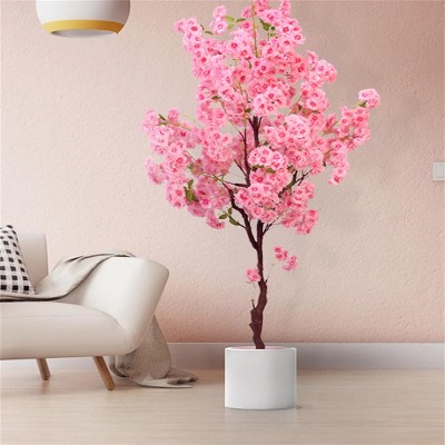 4.9ft/5.9ft Tall Artificial Cherry Blossom Tree, Decorative Faux Cherry Blossom Silk Tree in Pot, Home Indoor Corner Decor for Wedding Party Decor