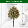 Artificial Topiary Trees Set of 2, Topiary Trees with Metal Ground Spike for Winter and Fall,Christmas Topiary Tree Outdoor Front Porch Garden - 2 of 4