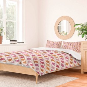 Deny Designs King Colour Poems Starry Multicolor Duvet Cover and Pillow Sham Orange - 1 of 4