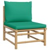 vidaXL Bamboo Patio Lounge Set - Modular Outdoor Furniture with Green Cushions, Comfortable Backrest Design, and Versatile Coffee Table - 4 of 4