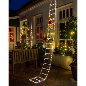 FAAYFIAN 10 ft LED Christmas Ladder Lights, Warm White Hanging Indoor/Outdoor Holiday Decorative Light Display - 1 of 3