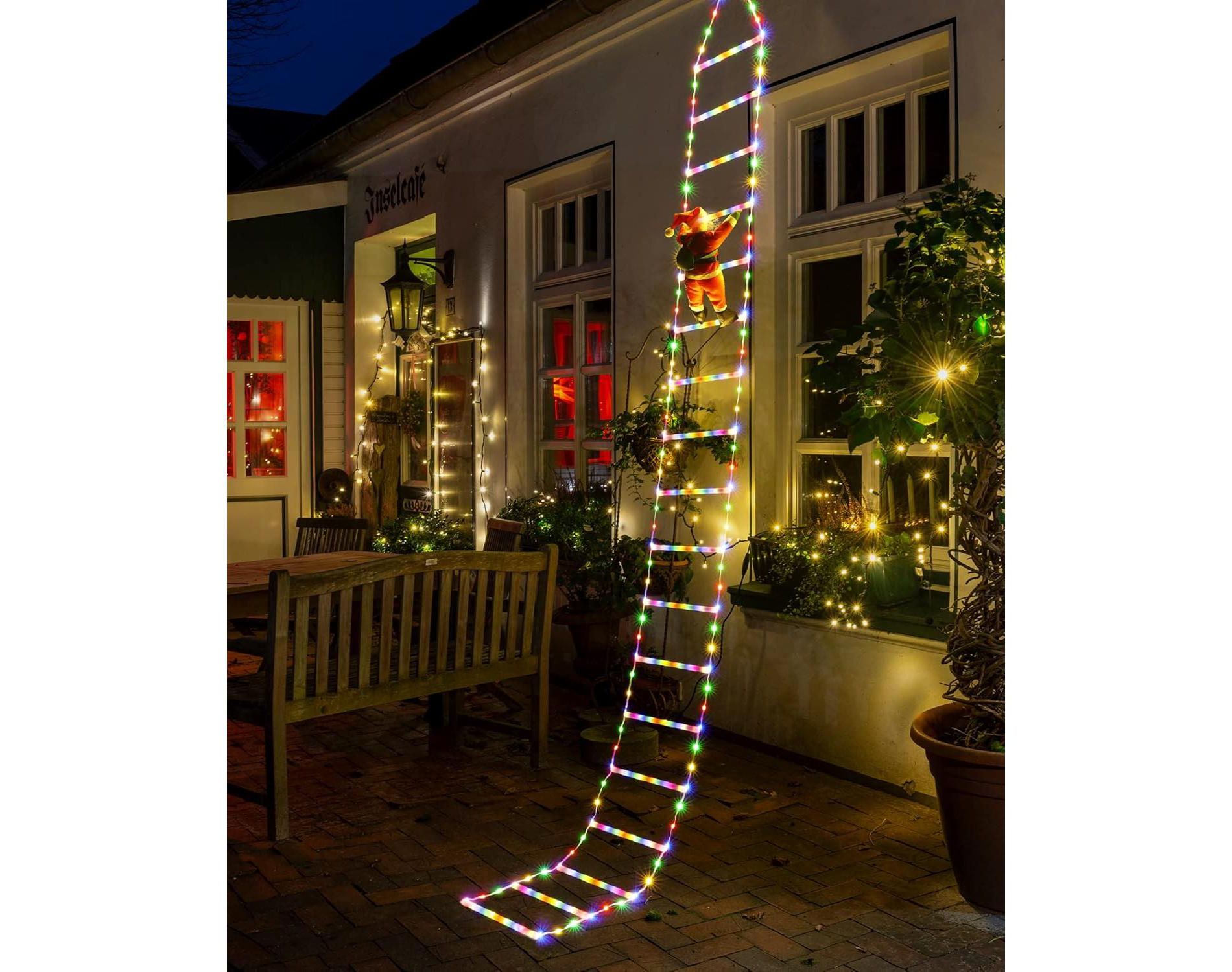 FAAYFIAN 10 ft LED Christmas Ladder Lights, Warm White Hanging Indoor/Outdoor Holiday Decorative Light Display
