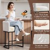 Counter Height Bar Stools Set of 2, Modern Linen Fabric Upholstered Barstools with Arms, 25" Kitchen Counter Stool Bar Chairs - 3 of 4