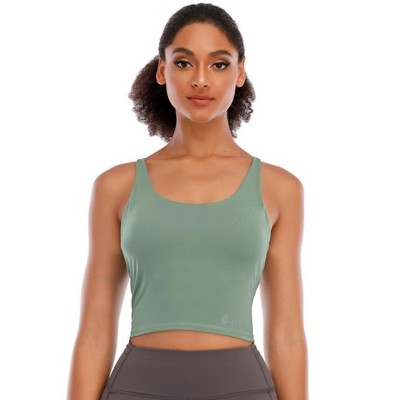 DOMETOUR Cross Back Athletic Yoga Sports Bra With Removable Chest Cushion
