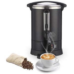 Dual Layers Stainless Steel Commercial Coffee Maker 18L/4.8 Gal Large Coffee Dispenser Electric Hot Beverage Dispenser for Catering, Events, Black - 1 of 4