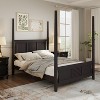 NicBex Queen/King Size Four Poster Platform Bed Frame with Horizontal Grille Design Headboard,Solid Wood Slats,No Box Spring Needed,Easy Assembly - 2 of 4