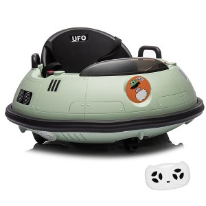 Jojoka 12V Kids Bumper Car with Remote Control 360° Spin 3 Speed Modes LED Flashing Lights Safety Belt Music & Dual Joysticks - 1 of 4