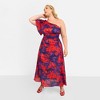 Rebdolls Women's Aurora Floral One Shoulder Midi A Line Dress - 2 of 4