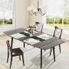Tribesigns 70.8" Boat-Shaped Dining Table for 6-8 People, Industrial Kitchen Table, Large Wood Dining Room Table for Kitchen, Family Gathering - 2 of 4
