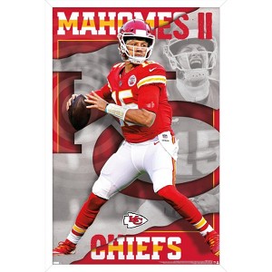 Trends International NFL Kansas City Chiefs - Patrick Mahomes II 22 Framed Wall Poster Prints - 1 of 4