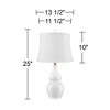 360 Lighting Jane Modern Table Lamps 25" High Set of 2 White Ceramic Softback Fabric Drum Shade for Bedroom Living Room Bedside Nightstand Office Home - 4 of 4
