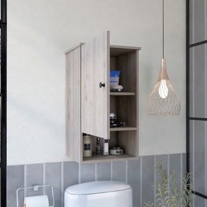 Medicine Cabinet, With Three Storage Shelves, Single Door Cabinet - 1 of 4