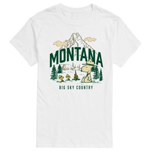 Men's - Peanuts - Beagle Scouts Snoopy Woodstock Montana Big Sky Country Short Sleeve Graphic T-Shirt - 1 of 4