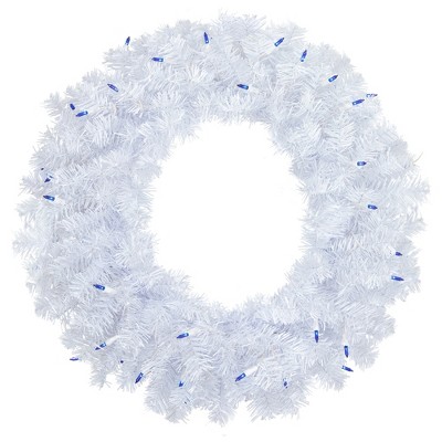 Northlight 24 Prelit Snow White Artificial Christmas Wreath - Clear Lights  