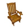 Fortune Candy Wooden Patio Glider for One Person Wide Slat Back / Bridge Back - 3 of 4