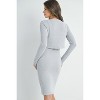 Hello Miz Women's Sleeveless Bodycon Ribbed Knit Maternity Dress with Cropped Cardigan - 3 of 4